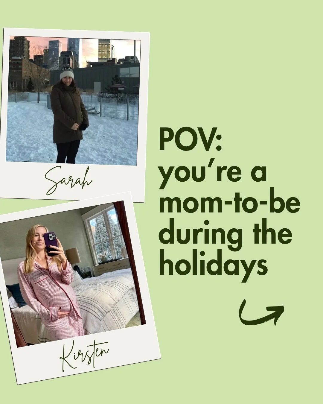 We know from experience, being a mom or mom-to-be during the holidays is no small feat 😂. 

As we move through the festive season, take a peek at our holiday moments, past and present, that make this time of year so special.

Wishing you all the hap