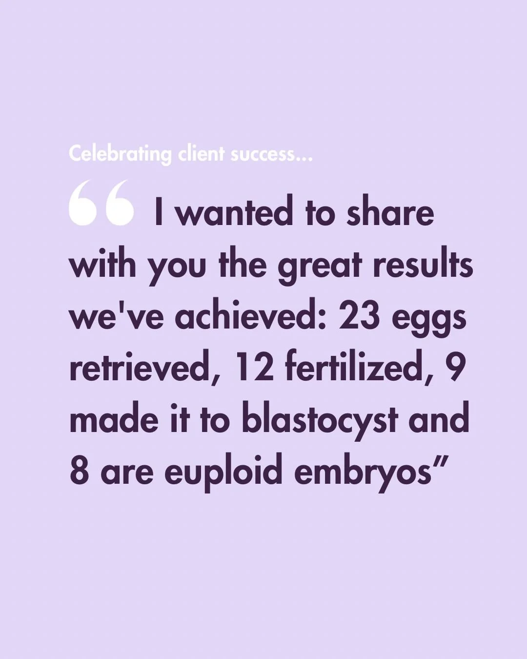 Fertility treatment demands a lot from your body. 

Personalized nutrition support can help you to build the optimal internal environment to support conception. Fertility nutrition influences hormone balance, egg quality, ovulation, sperm health, imp