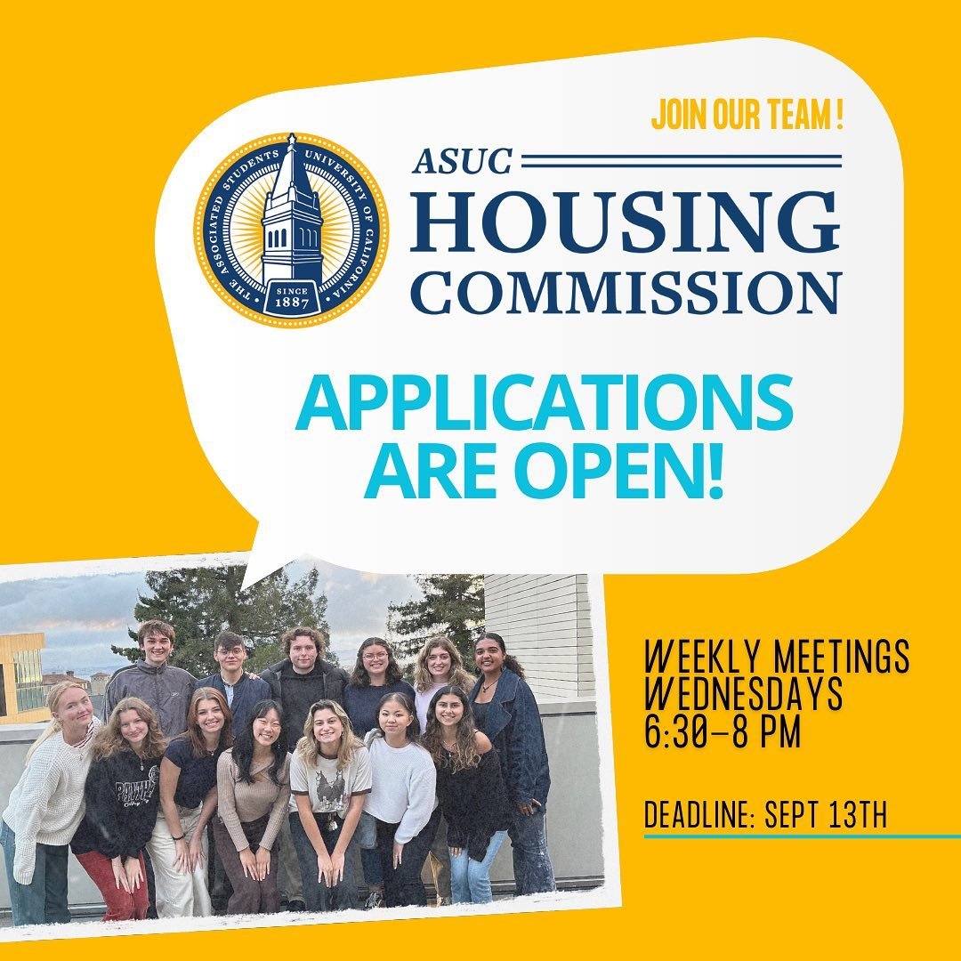 APPLICATIONS ARE OPEN FOR THE HOUSING COMMISSION!!! 
Learn about and advocate for better, more affordable, and equitable housing by joining our team!! 
Applications and details can be found on our website at www.asuchousingcommission.org. Deadline is