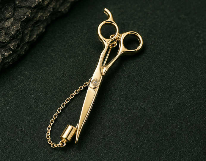 Scissor Brooch - Gold