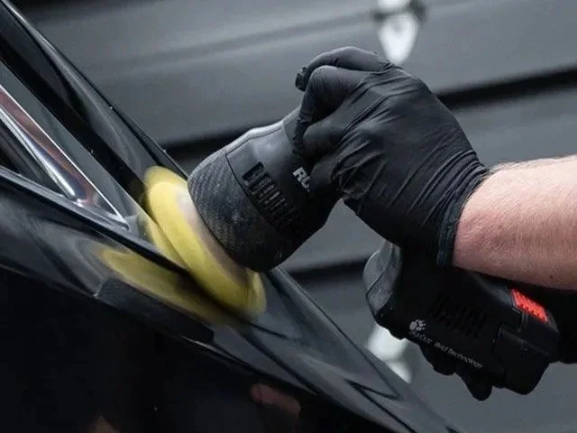 Paint correction and polishing on black vehicle before ceramic coating application in Pleasanton CA, Livermore CA