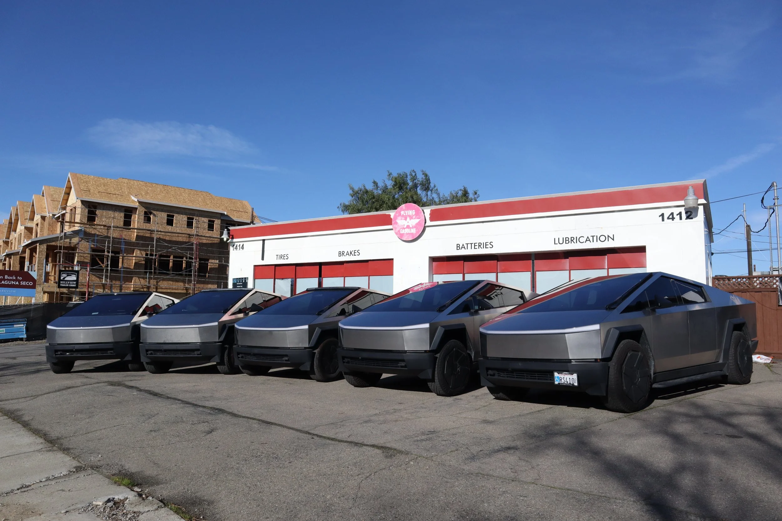 Tesla Cyber truck vehicles at automotive detailing and ceramic coating & Paint Protection Film Shop
