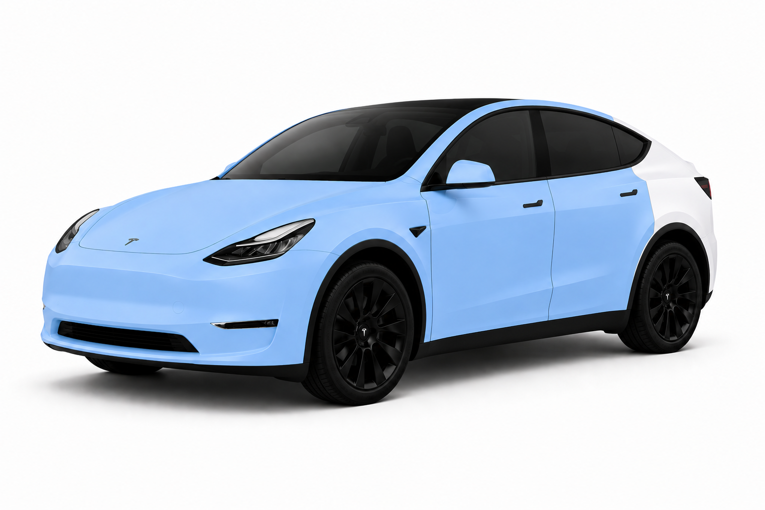 Model Y highlighting full front Extended PPF hood, bumper. fenders, headlights, mirrors, full pillars, 4 doors in Dublin CA, Livermore CA