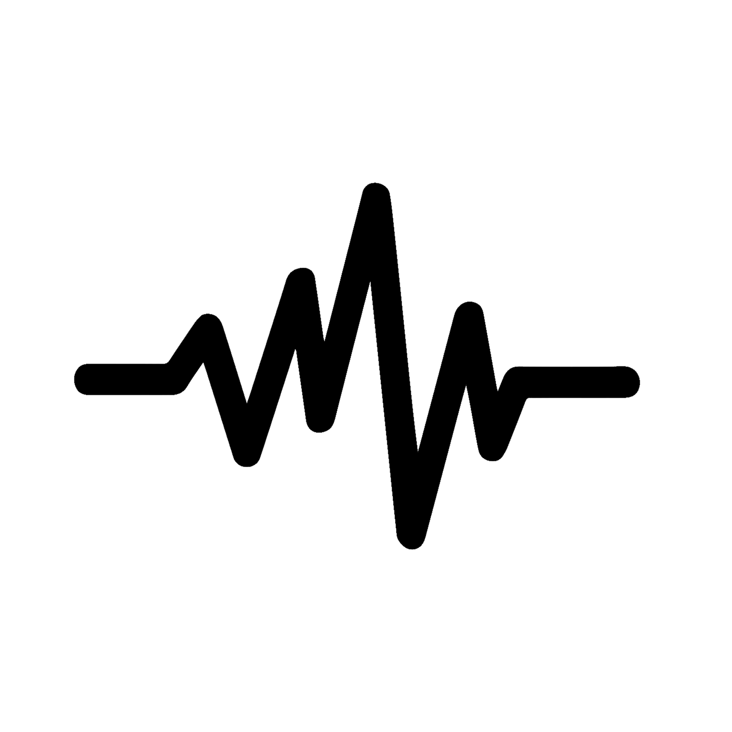 Black outline of a heartbeat line on a white background with the words 'heart rate' above it.