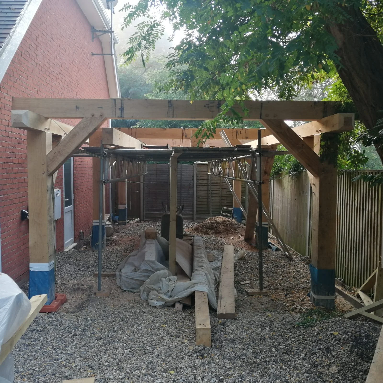 Oak carport construction