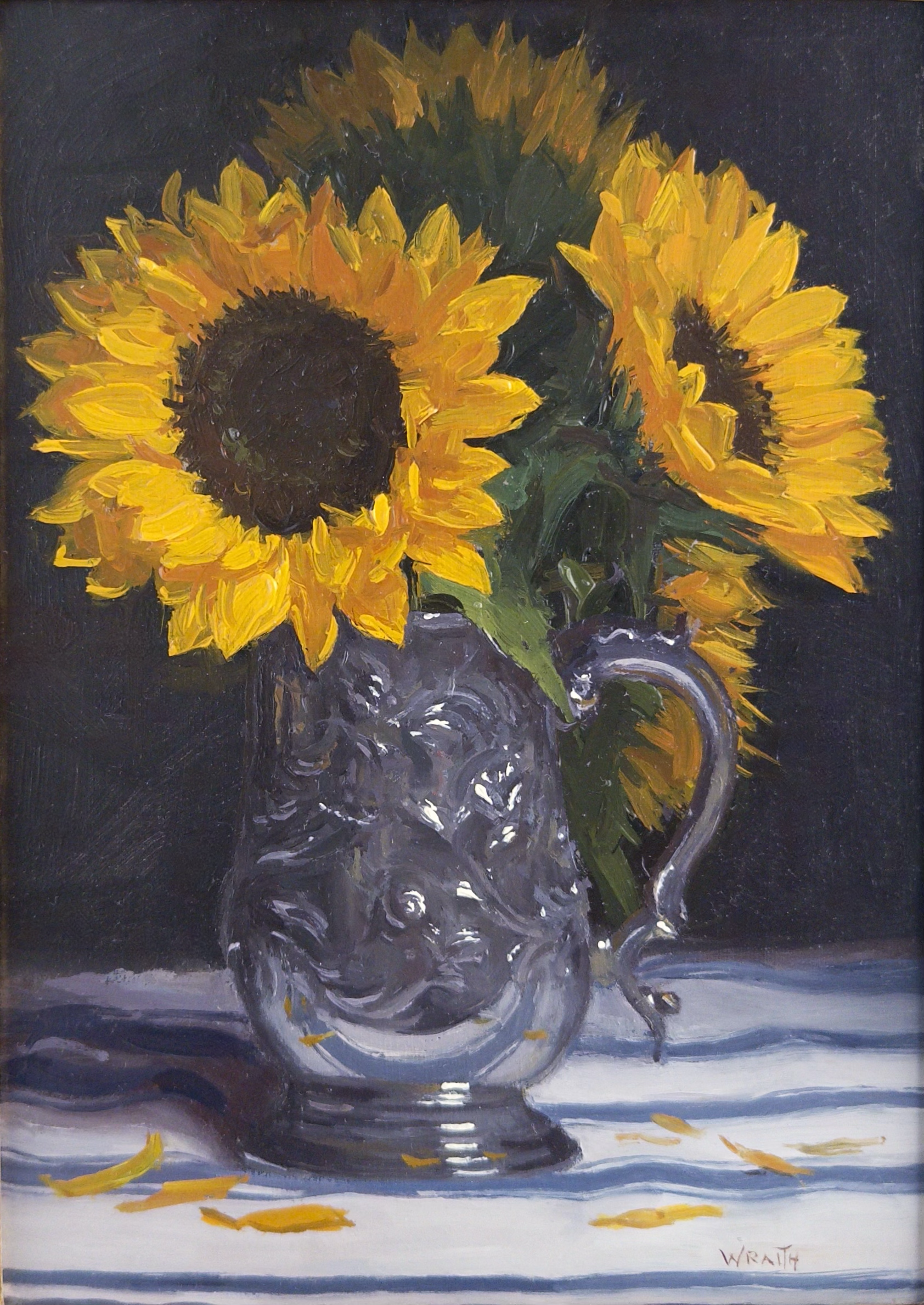 sunflowers, silver - 8" x 6" £1850