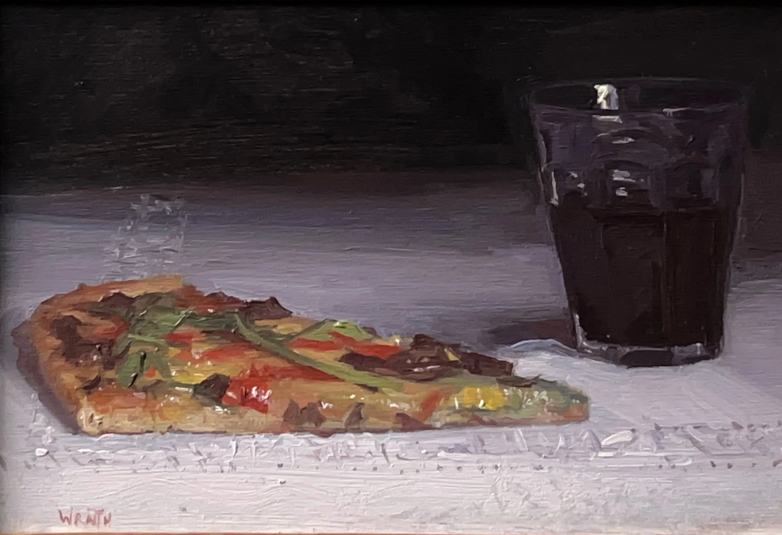 Pizza, Wine - 6" x 8"