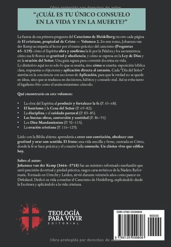 Contraportada del libro El cristiano, propiedad de Cristo (Volumen 2) de Johannes van der Kemp