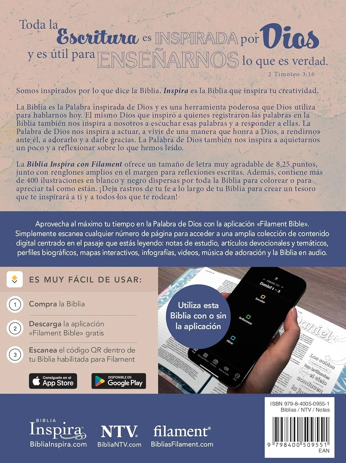 Contraportada de la Biblia Inspira NTV