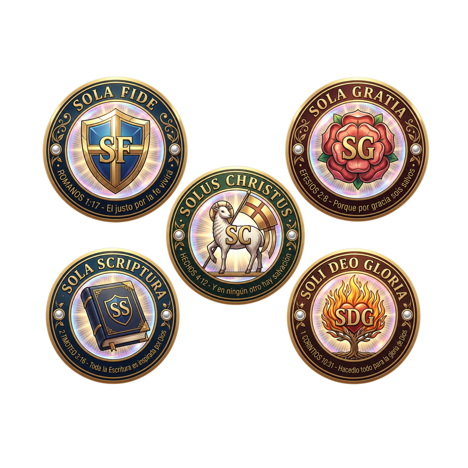 Pegatinas Las Cinco Solas — Pack de 5