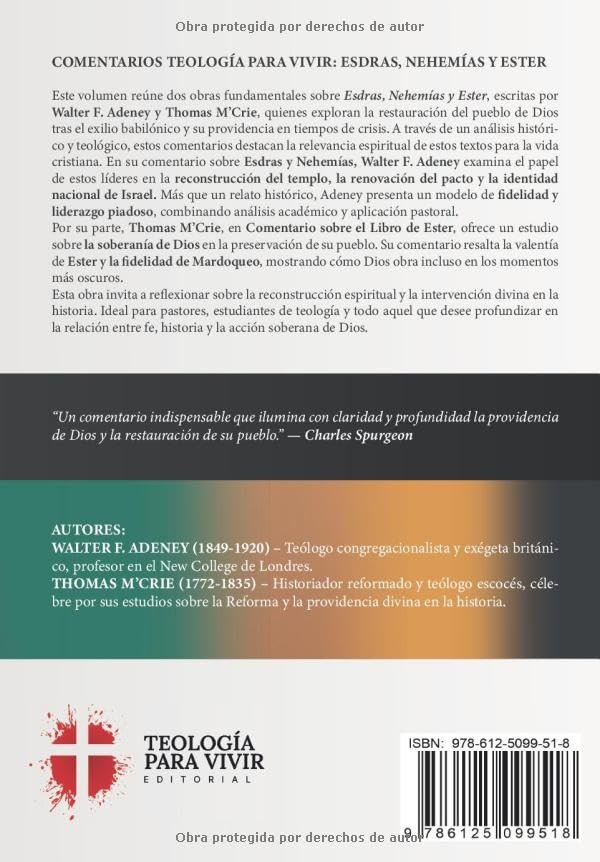 Contraportada del libro Esdras, Nehemías y Ester de Walter Adeney