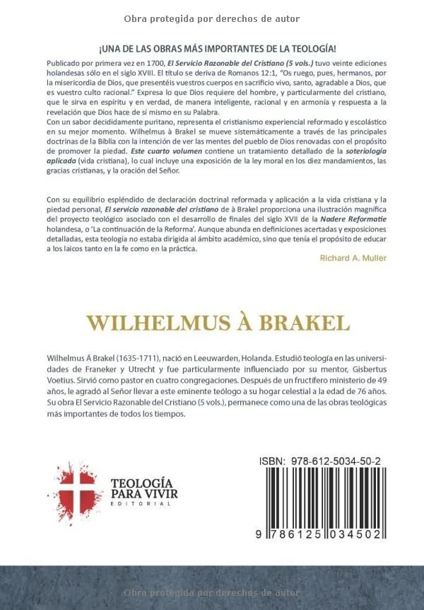 Portada del libro El servicio razonable del cristiano (Volumen 4) de Wilhelmus á Brakel