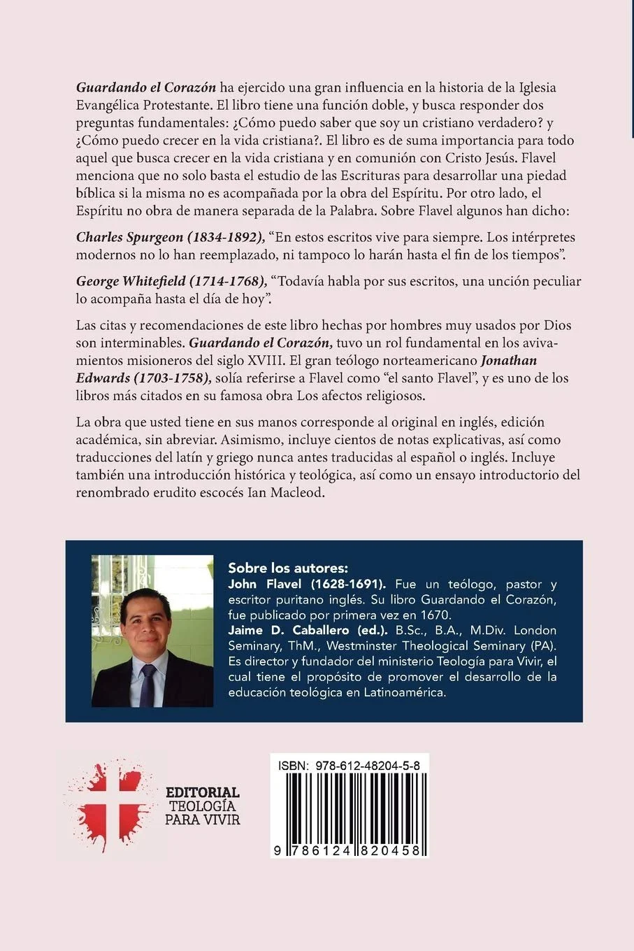 Contraportada del libro Guardando el corazón de John Flavel