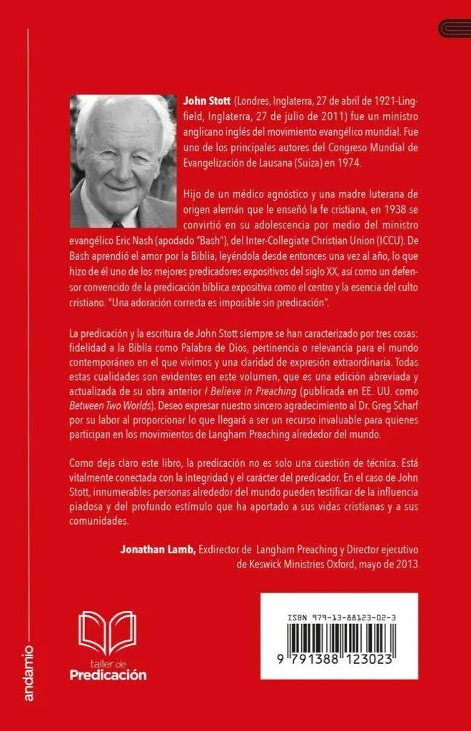 Contraportada del libro El desafío de la predicación de John Stott