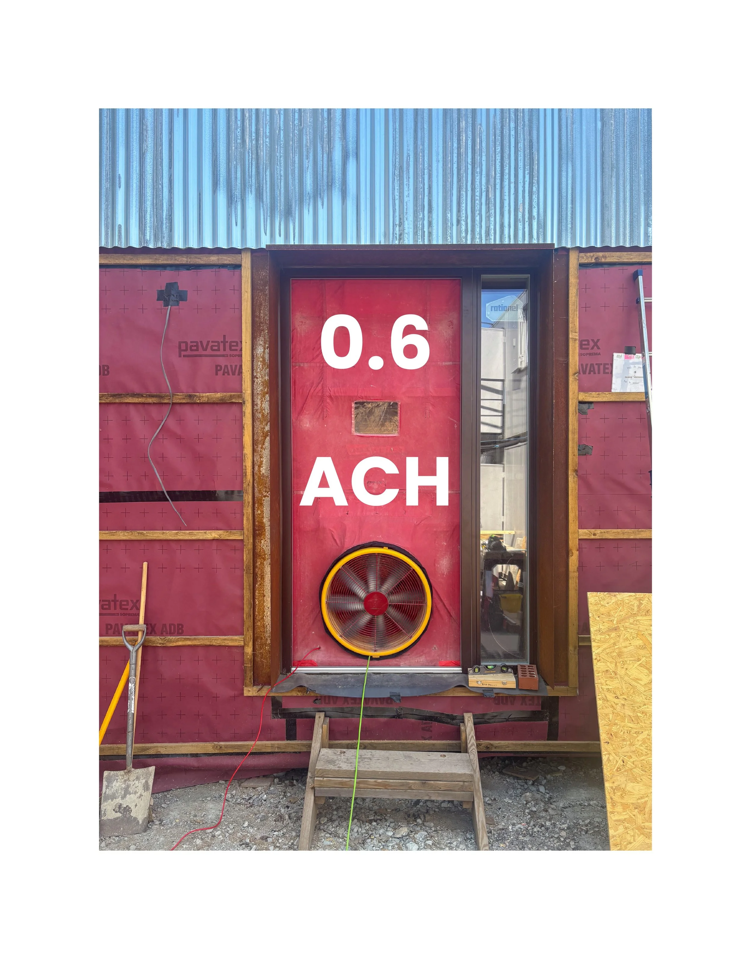 Air test day at JSA HQ!

We're delighted to have achieved a result of 0.6 ACH @ 50 Pa, meaning our office build has reached Passivhaus levels of airtightness.

Why does that matter? Airtightness helps reduce heat loss, improves comfort and protects t