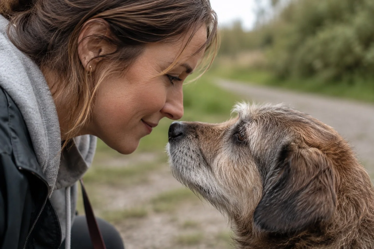 Dog and owner photograph in Chichester West Sussex oxytocin producing hormones from gazing at each other.jpg