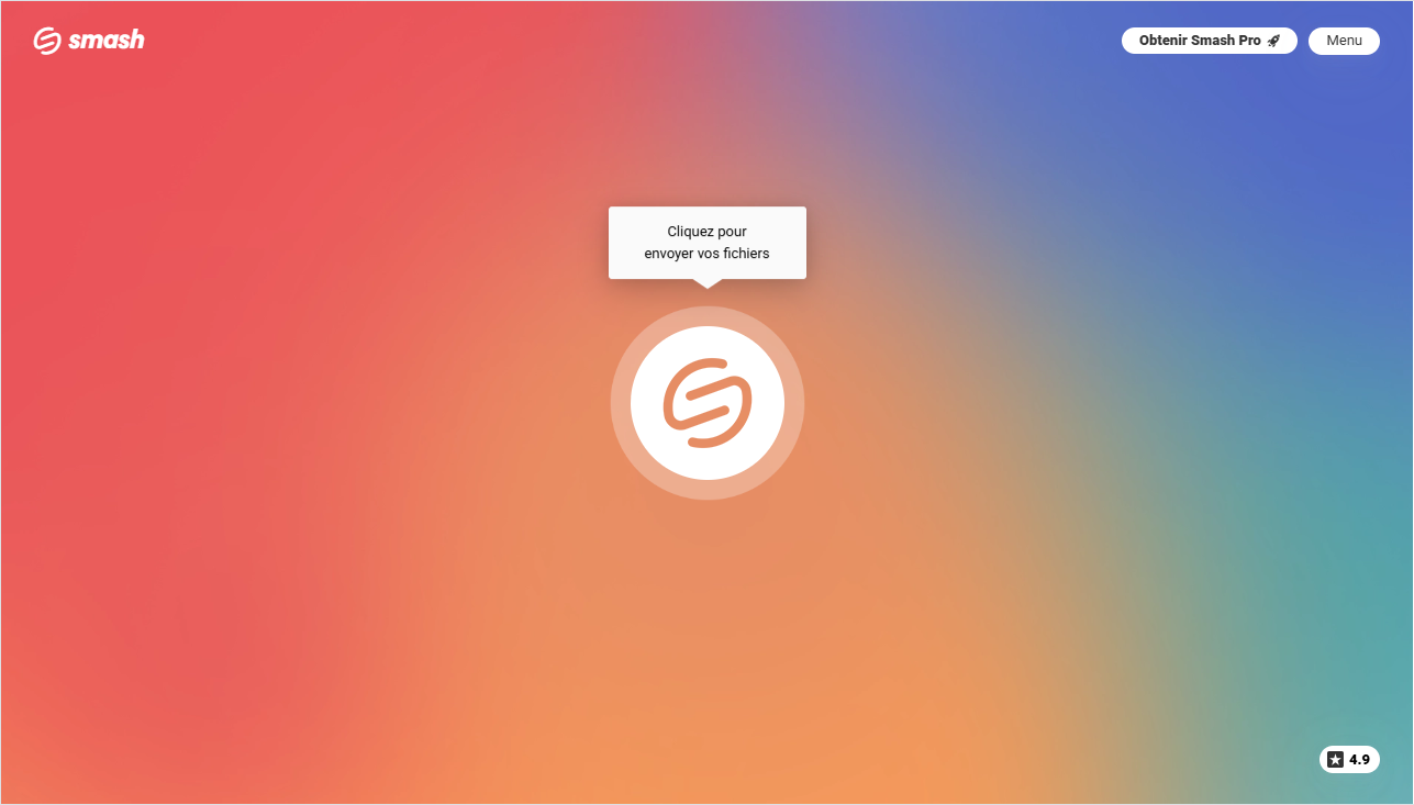 Interface Smash d'envoi de fichiers volumineux