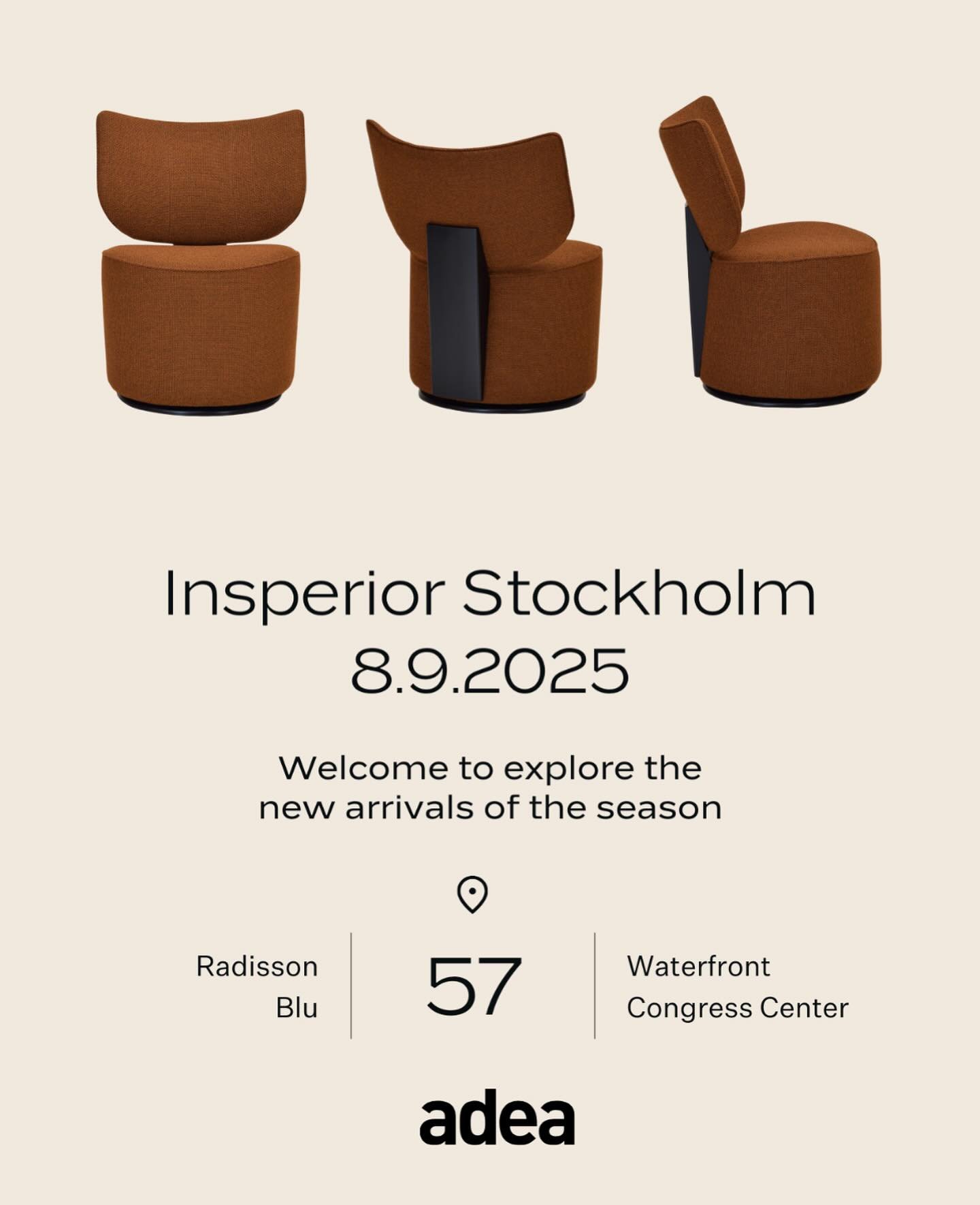 Kom och tr&auml;ffa oss och Adea p&aring; Insperior p&aring; Waterfromt. 8/9 mellan kl 15 - 20 i monter 57.  #adeacollection #mobileboxagency