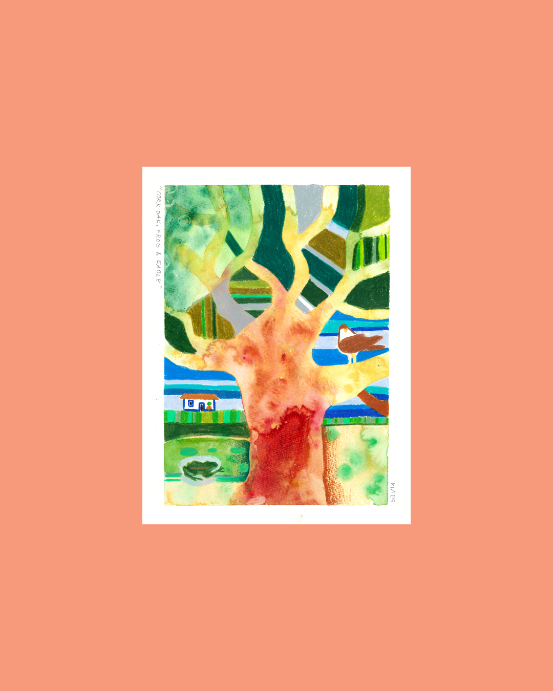 Original Painting: "Cork Oak, Frog and Eagle"