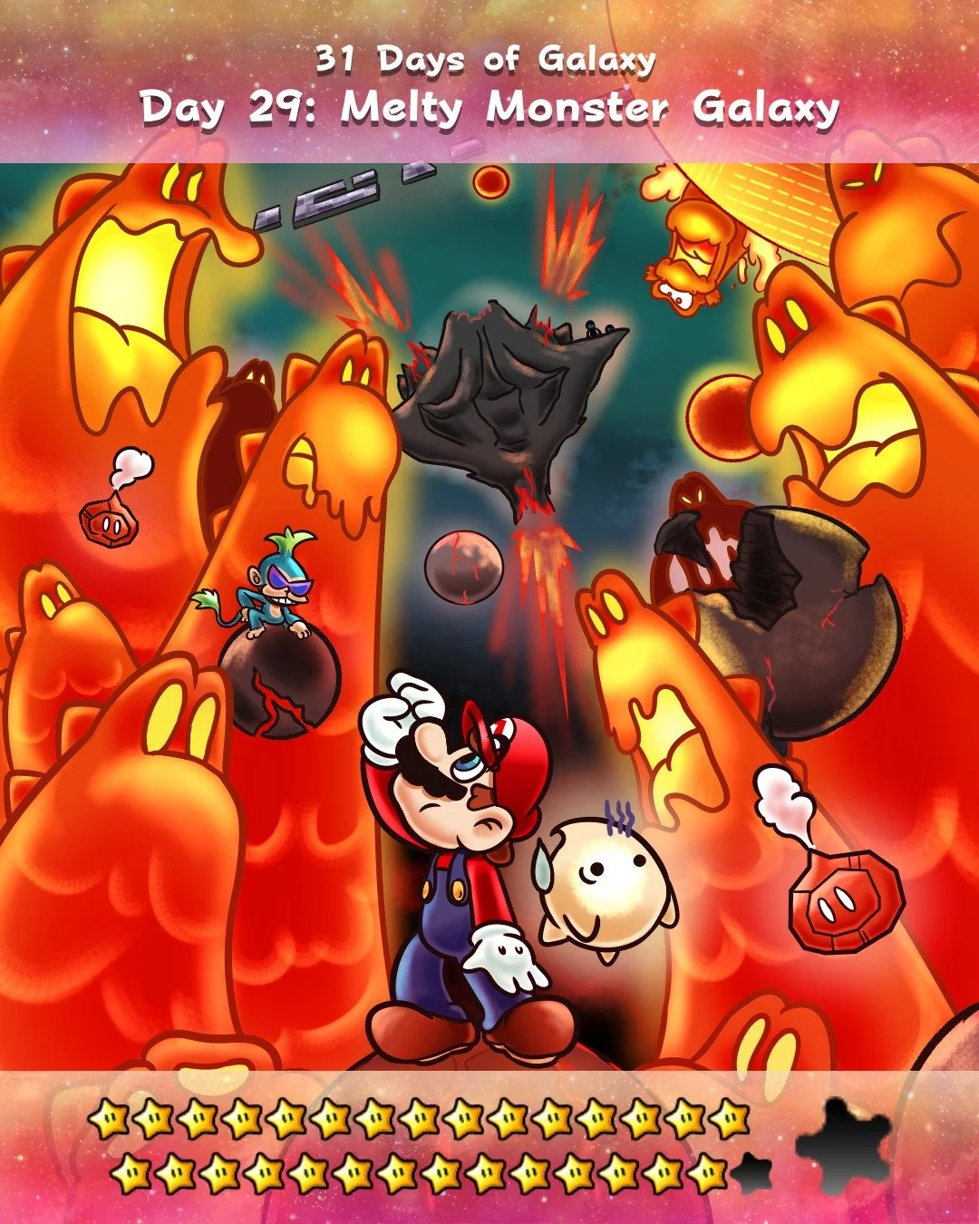 DAY 29: Melty Monster Galaxy
#SuperMarioGalaxyMovie #31DaysofGalaxy