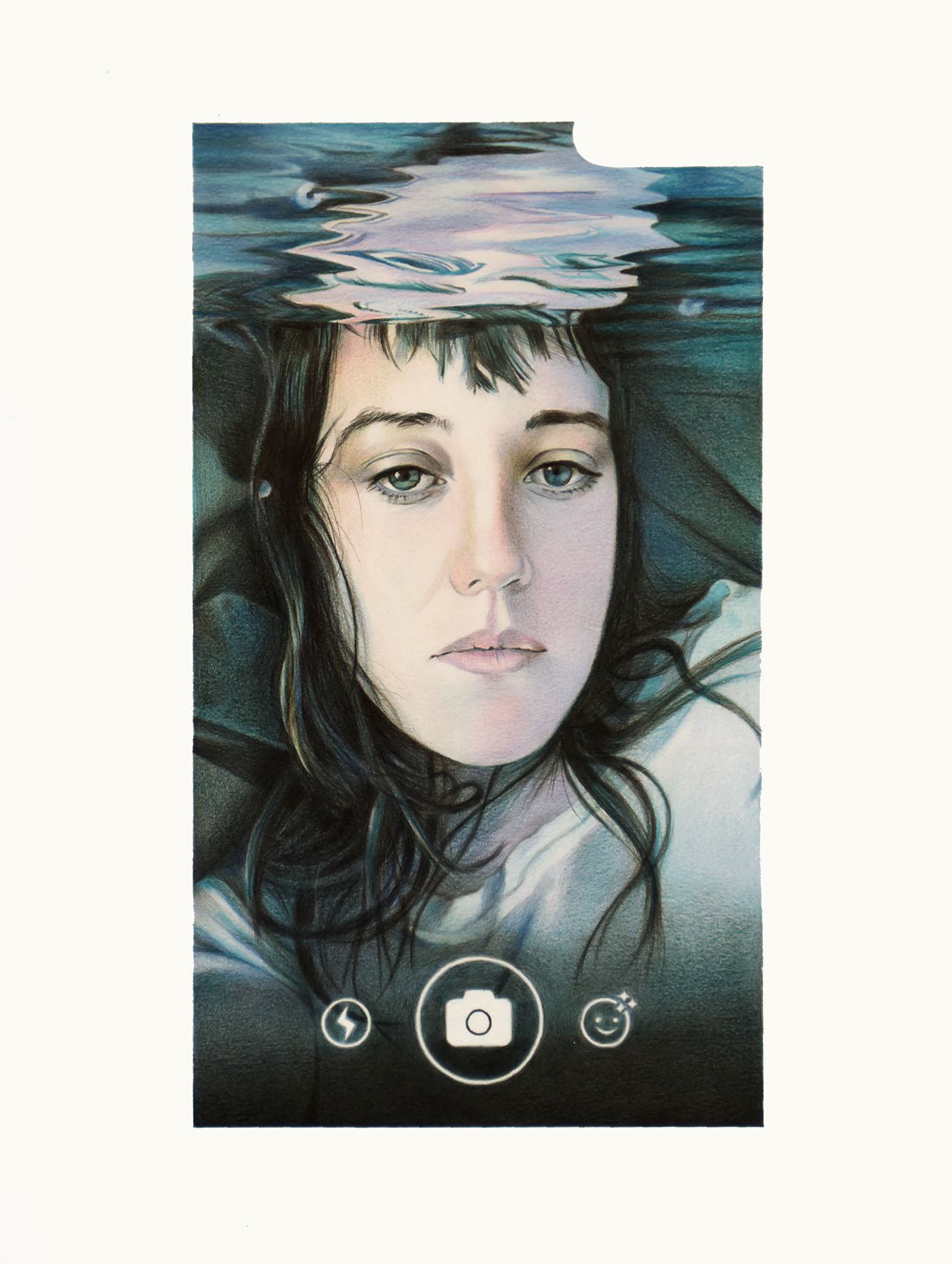 Petit filtre aquatique pour le selfie de Claire Tabouret