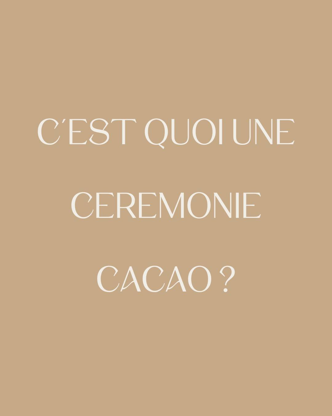 ✨C&rsquo;est quoi une c&eacute;r&eacute;monie cacao ?✨

👉Une c&eacute;r&eacute;monie cacao est un rituel ancestral qui utilise le cacao sacr&eacute; pour favoriser la reconnexion &agrave; soi &agrave; travers des m&eacute;ditations guid&eacute;es pu