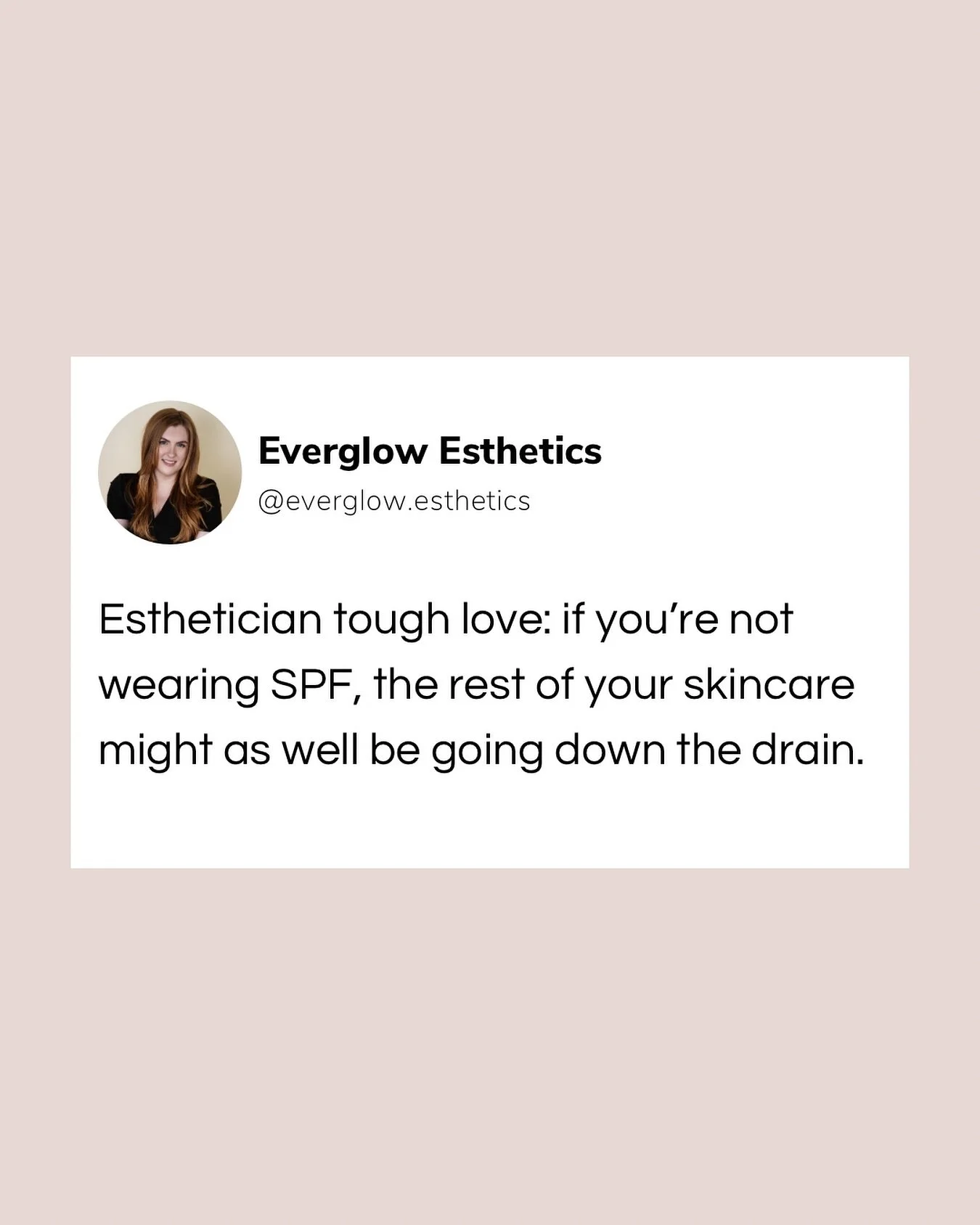 𝐋𝐞𝐭𝐬 𝐭𝐚𝐥𝐤 𝐚𝐛𝐨𝐮𝐭 𝐢𝐭 &darr;
You can invest in all the serums, retinols, peptides, brightening products, and exfoliants in the world &mdash; but the second you walk into sunlight without SPF, all that work gets canceled out.

☀️ UV exposu