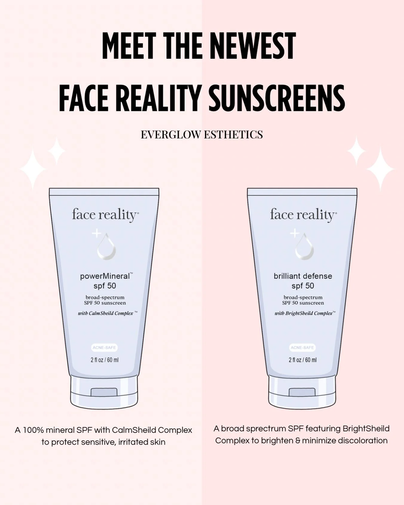 Sun protection just got an upgrade ☀️

More protection for the skin that needs it most AND as always - totally acne safe formulas

PowerMineral: Combining a mineral formula (zinc oxide) with the calmsheild complex and barrier support 100% of panelist