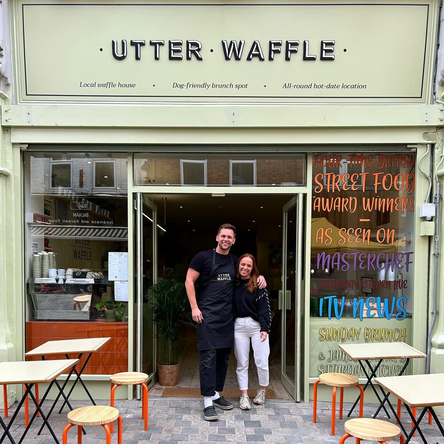 Get me an antihistamine baby, because the cat&rsquo;s out the bag 🐈 Today the team at Utter Waffle Balham opened the doors for the first time ✂️ 🎀  We did so in the wiliest of waffle ways 👀 and kept it on the DL so we could test the waters/waffles