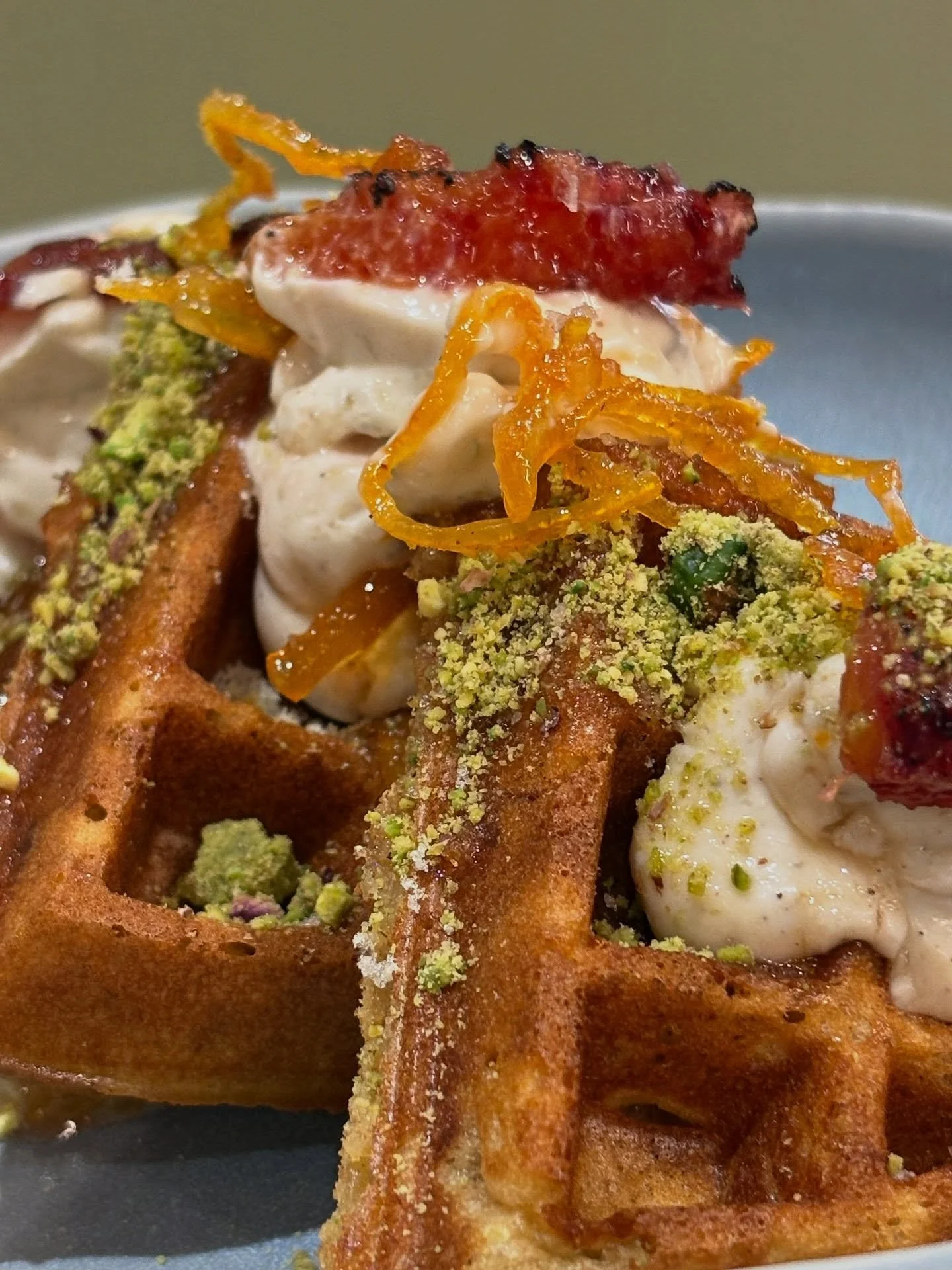 The Hot Cross Waffle 🐰 She&rsquo;s spiced, she&rsquo;s sweet, she&rsquo;s fragrant&hellip;she&rsquo;s pissed the Easter bunny off because no one will care about eggs once they hear that this chica is around 👀

We&rsquo;ve infused our batter with fr