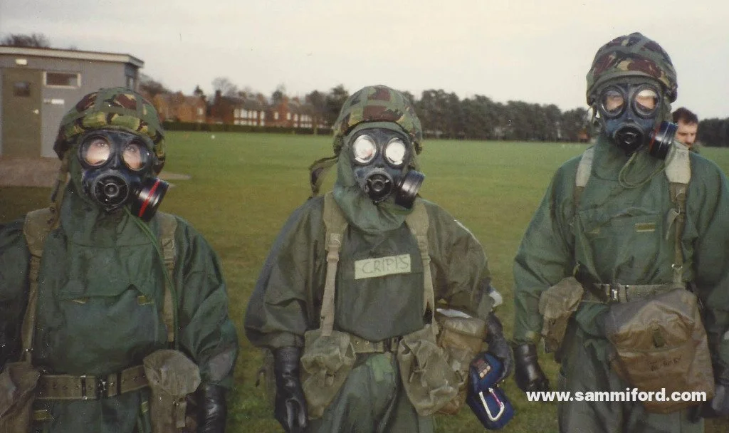 me in the military in a gas mask