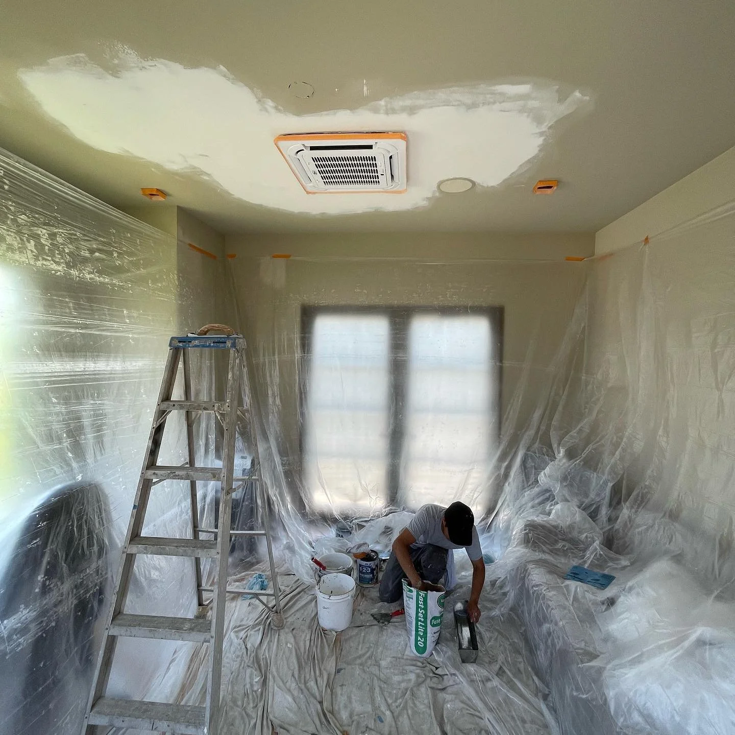 Some times it&rsquo;s good to hide the ugly imperfections in our life 😜

Got any walls you need  #repaired 
.
.
.
#repair #home #fixerupper #wall #cieling #paint #remodel #remodeling