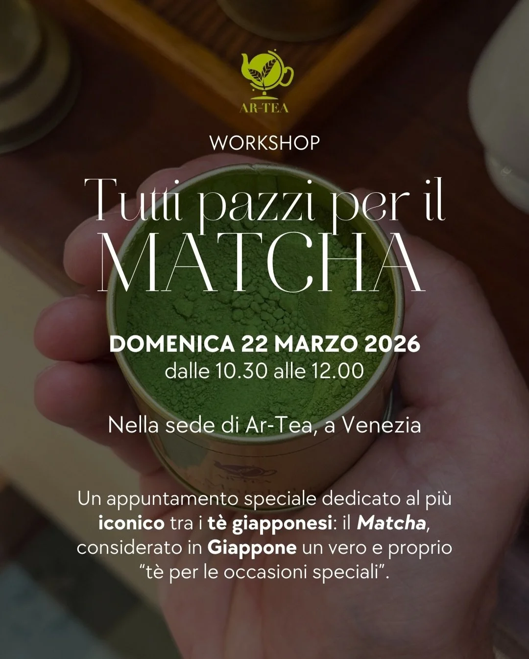 TUTTI PAZZI PER IL MATCHA 🍵

Un appuntamento speciale dedicato al pi&ugrave; iconico tra i t&egrave; giapponesi: il Matcha, considerato in Giappone un vero e proprio &ldquo;t&egrave; per le occasioni speciali&rdquo;.
Un t&egrave; unico, prezioso e a