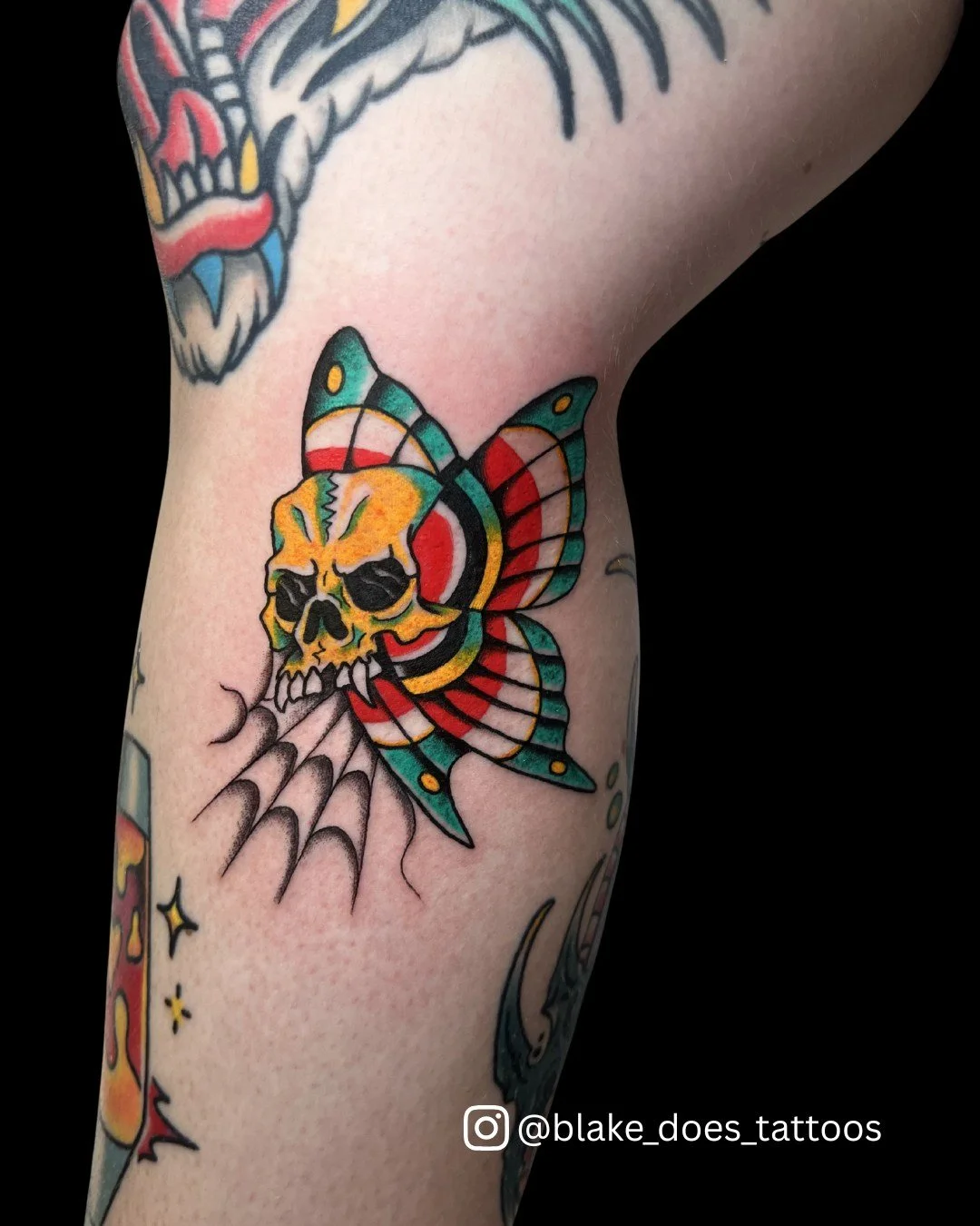 Happy first day of spring, y'all!
Here's an awesome spider-skull-erfly. Designed and inked by @blake_does_tattoos on shopmate @novadelaneytattoo !

Stop by the shop to check out Blake's flash or snag a spot on his books through the link on our websit