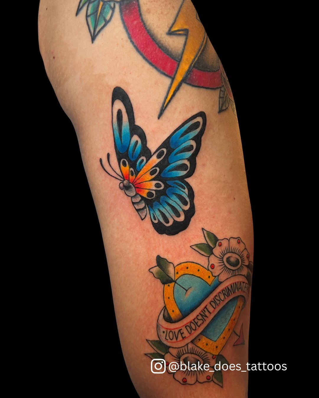 Some awesome trad additions for a visitor from out of town by @blake_does_tattoos!

Custom or flash, grab a spot on Blake's books through the link in our bio. Walk Ins Always Welcome

#TimelessTattooATL #AtlantaTattoo #TradTattoo #ButterflyTattoo #Tr