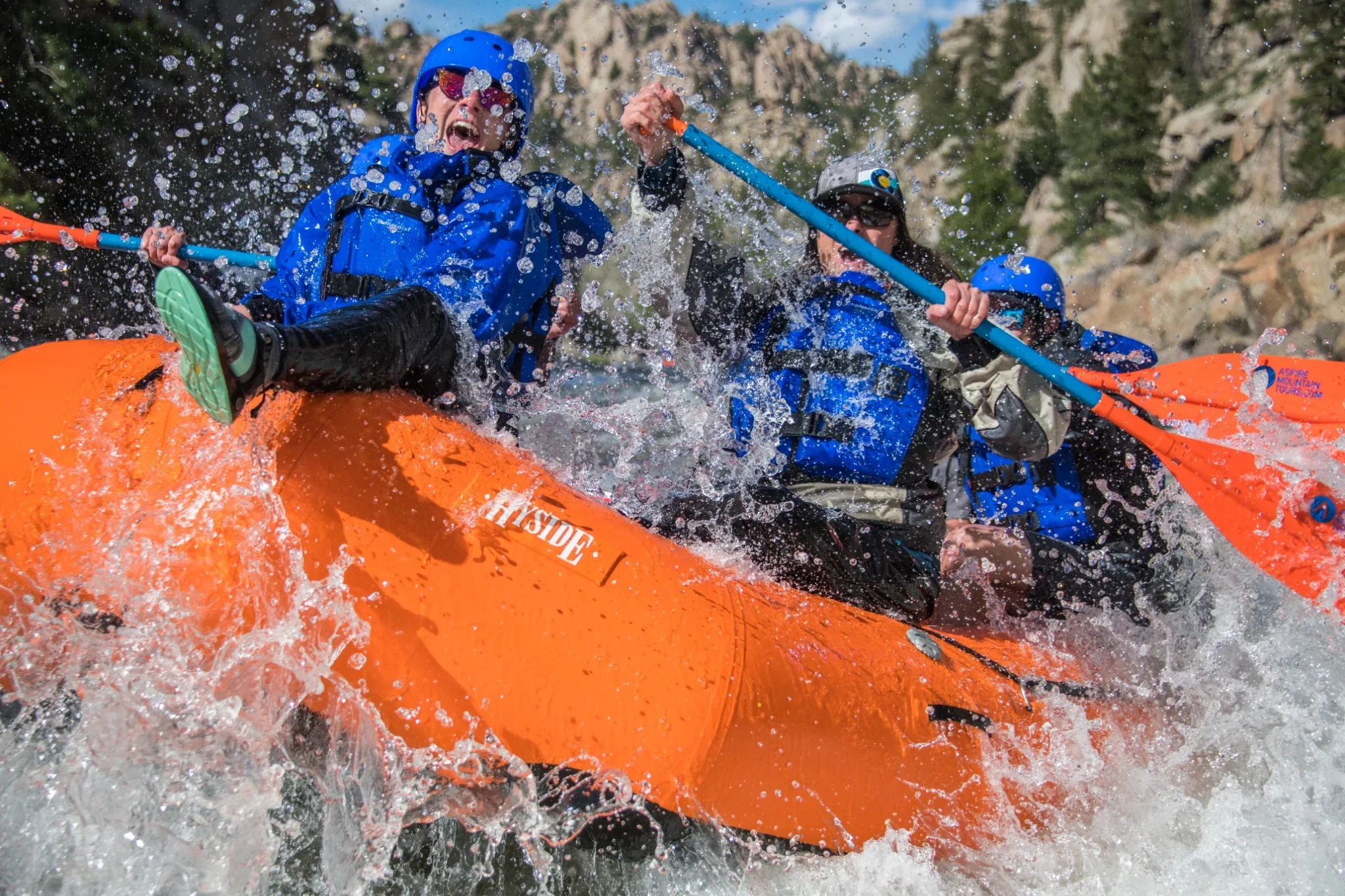 Whitewater rafting adventure. Action packed, Colorado outdoor company event celebration photography captured by Ryan Kost