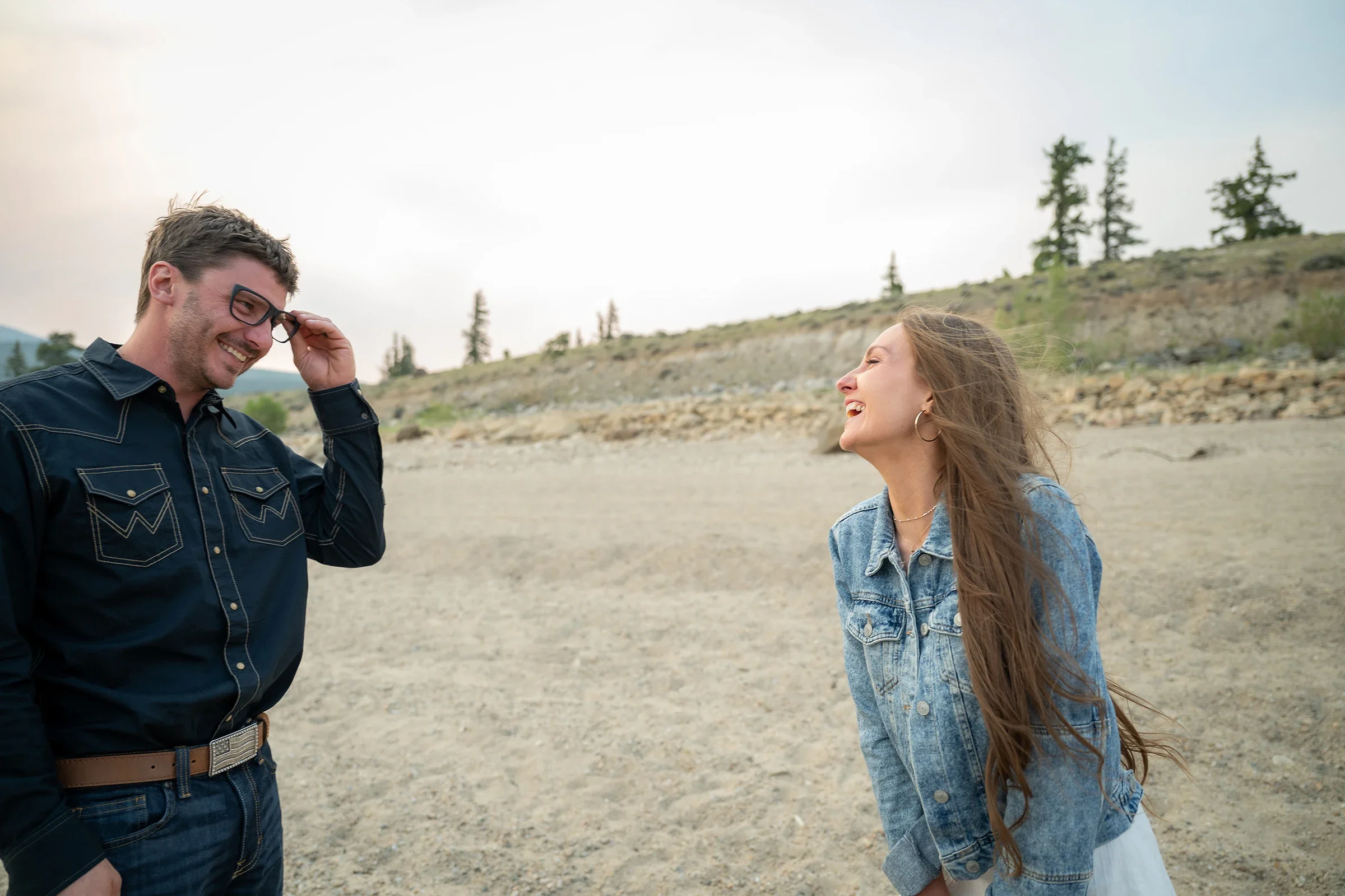 Getting goofy during a candid Twin Lakes, Colorado elopement portrait session.