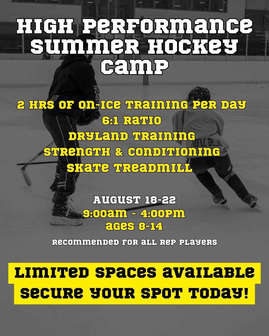 🏒 Ready to level up your game?
Join our High-Performance Summer Hockey Camp at Caledon Athletic Academy!
📅 August 18-22 | 9 AM - 4 PM

5 days packed with:
✅ 2 hours of focused on-ice training @ Alder Arena in Orangeville
✅ Skate treadmill
✅ Dryland