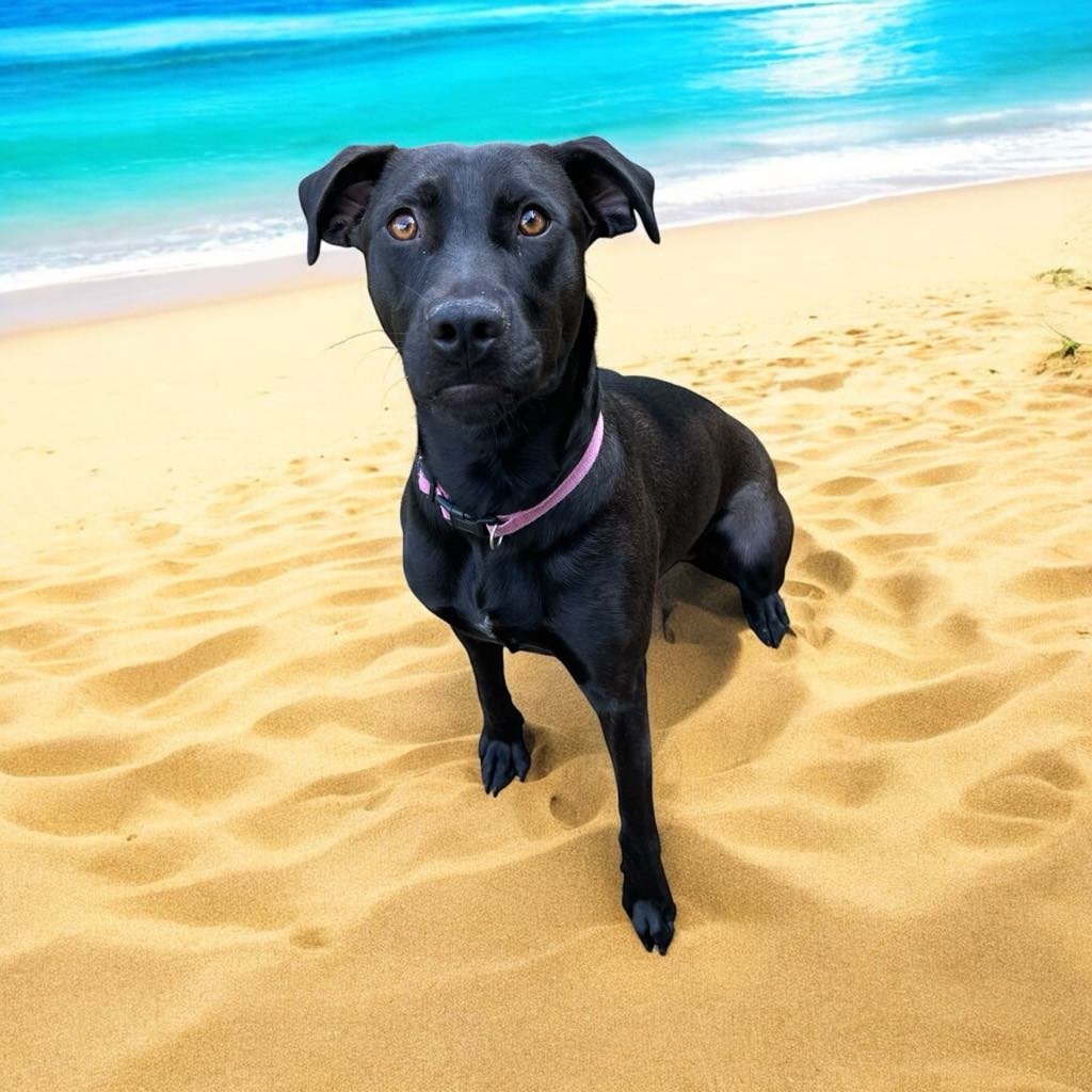 Lucky is a 1 year old female black Lab mix! She is super playful, loves to have fun, energetic, listens pretty well. She’d definitely make a great playmate!