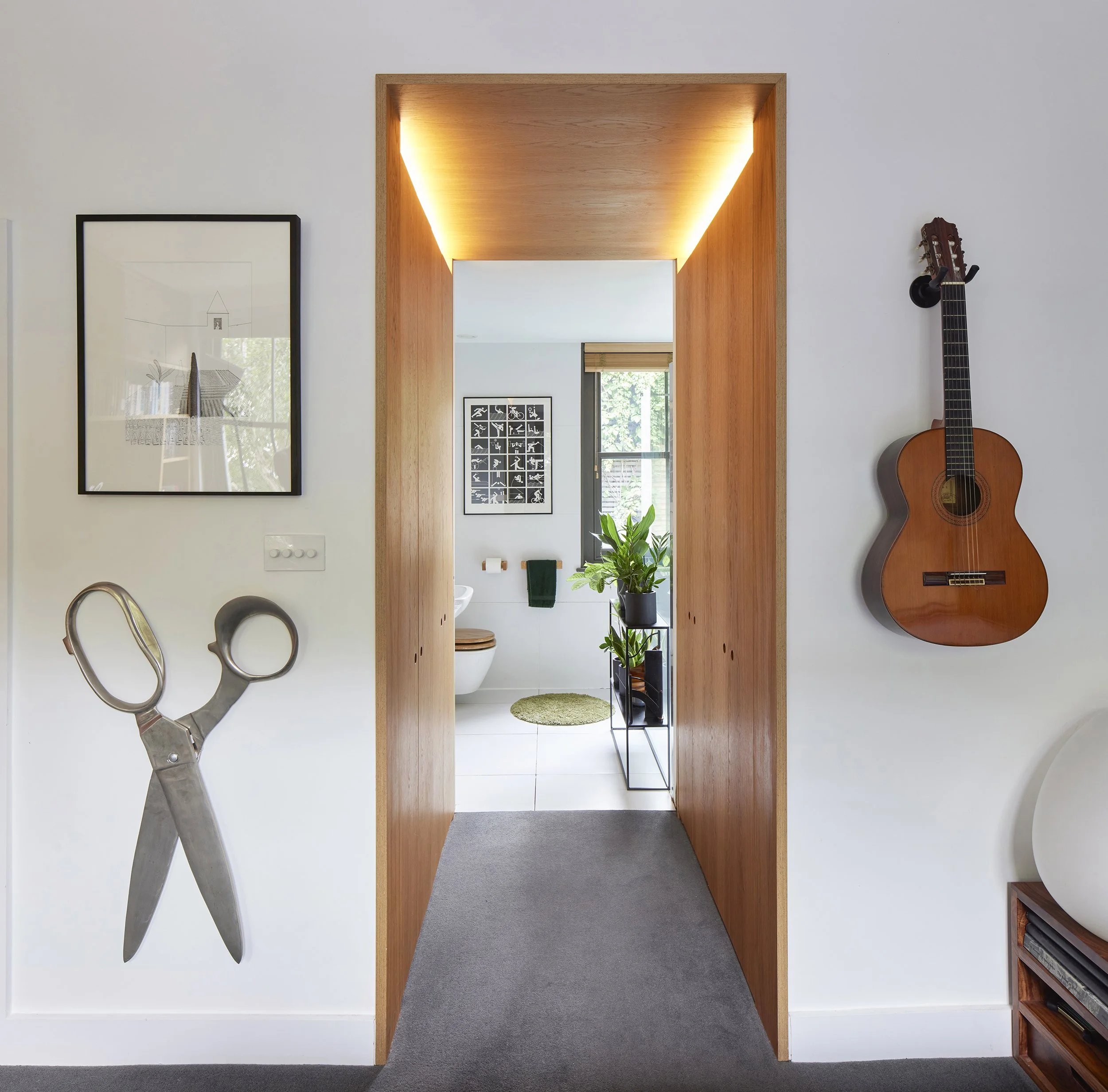 David Money Architects Vauxhall House bedroom bathroom view photo Richard Chivers.jpg