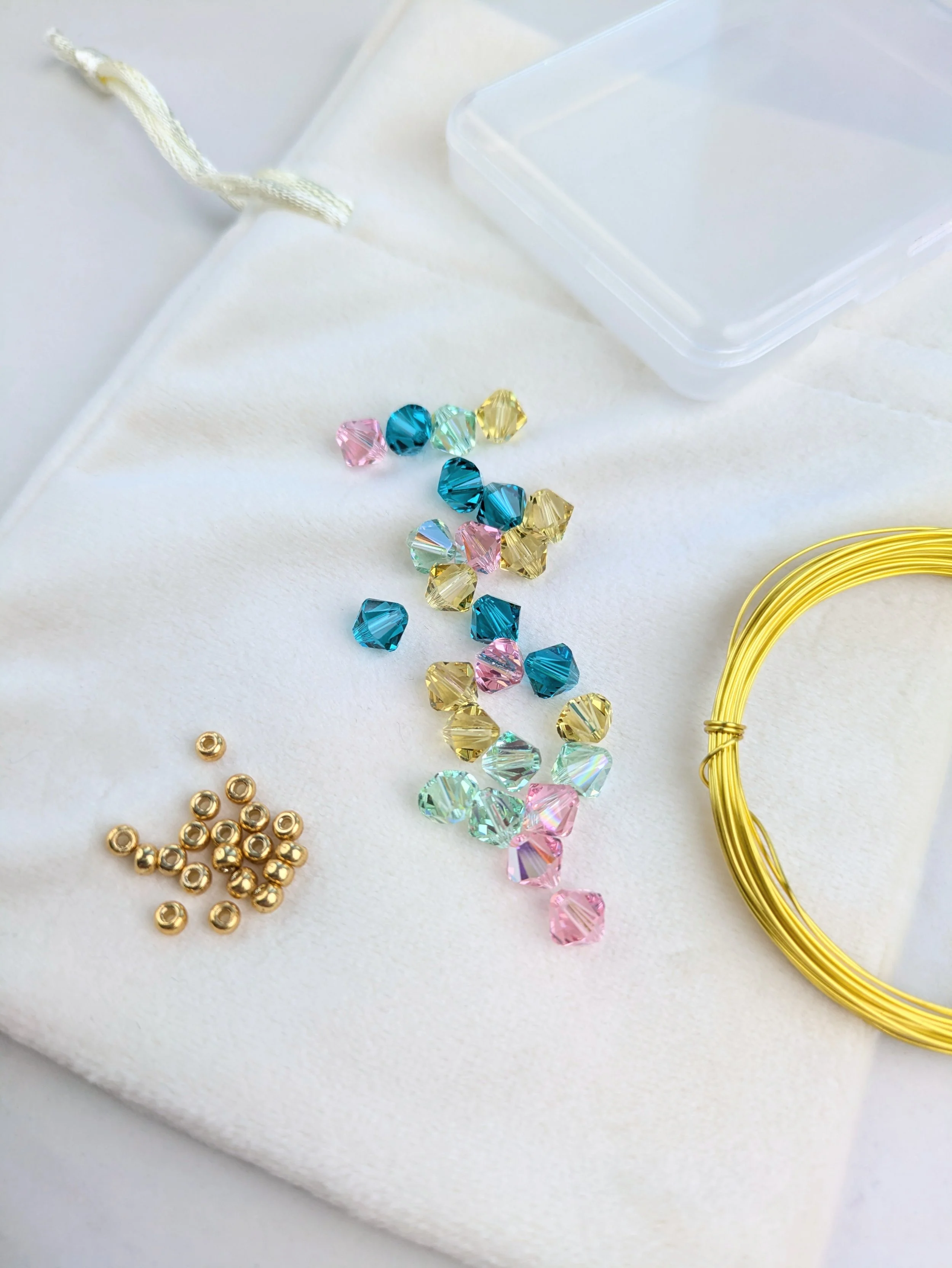 DIY Project - Bicone Glass Crystal Ring (Soft/Floral)