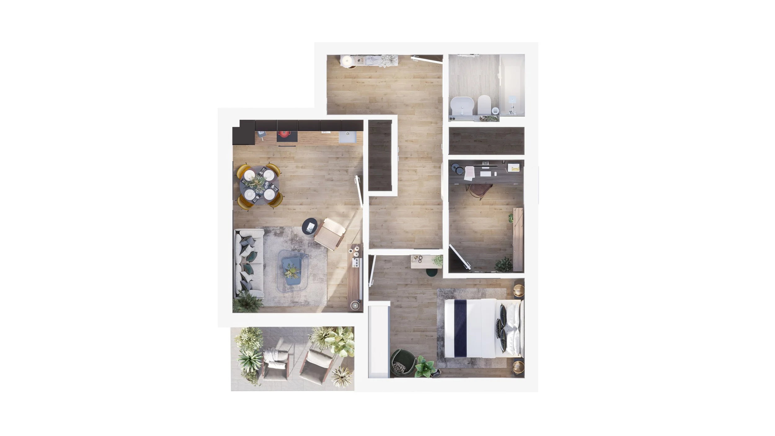 One Bedroom with Terrace / Balcony