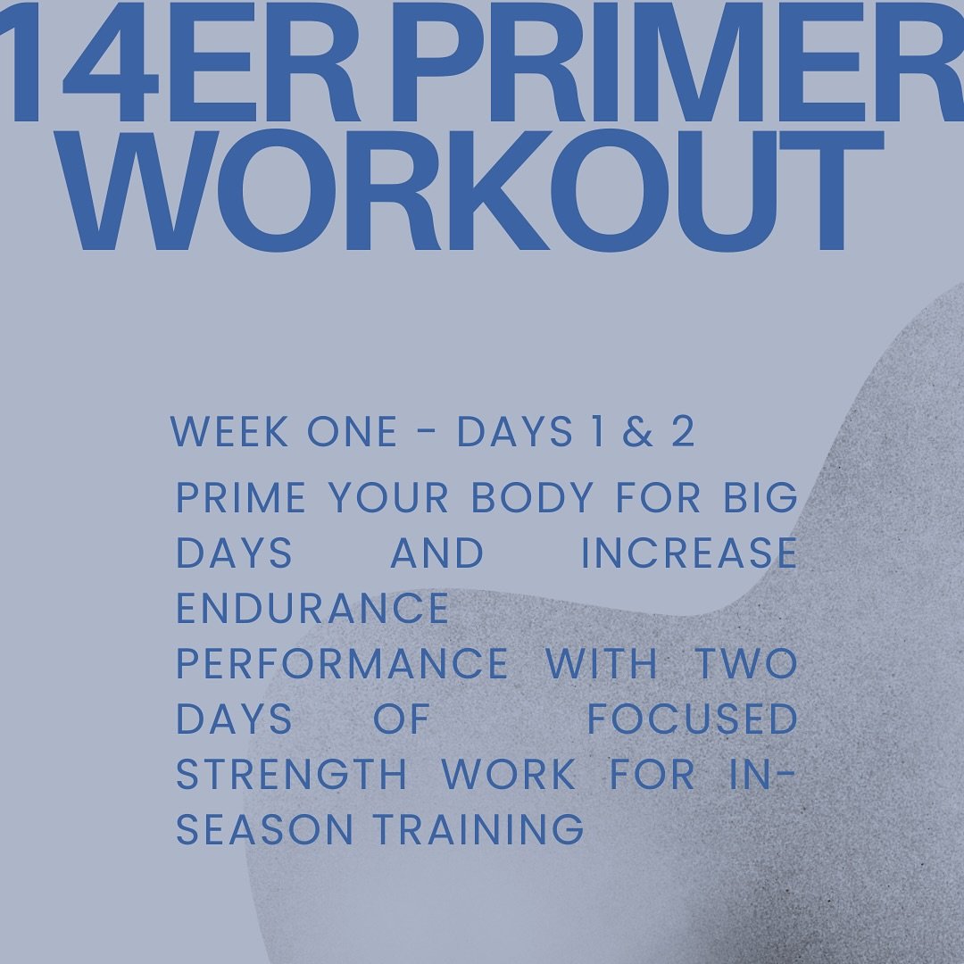 WORKOUT WEDNESDAY -&gt; 
14er Primer: The start of summit strength series 
(designed by this crazy CPT and coach who can&rsquo;t seem to stay away from mountain peaks). 

Here are two intermediate, full body lifts that will leave you feeling strong f