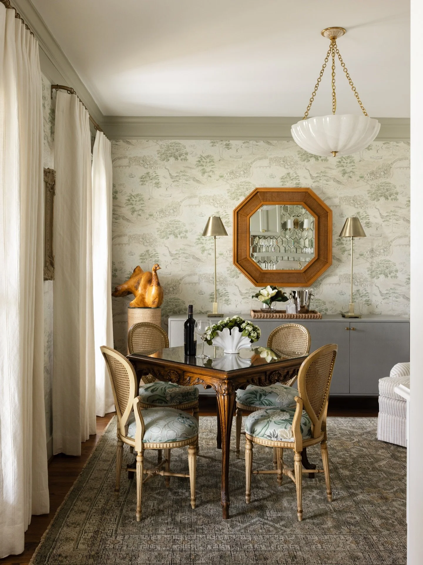 Can&rsquo;t get enough of this game room and lounge space🤍 This client hosts weekly game nights and has friends over regularly so we had to come up with a fun &amp; functional space for them!! 

#transitionaldesign #gameroomgoals #classicinteriors #