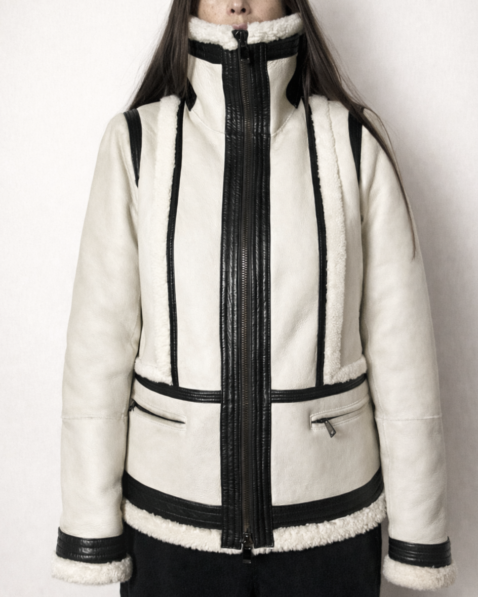 Vince Leather Shearling Coat