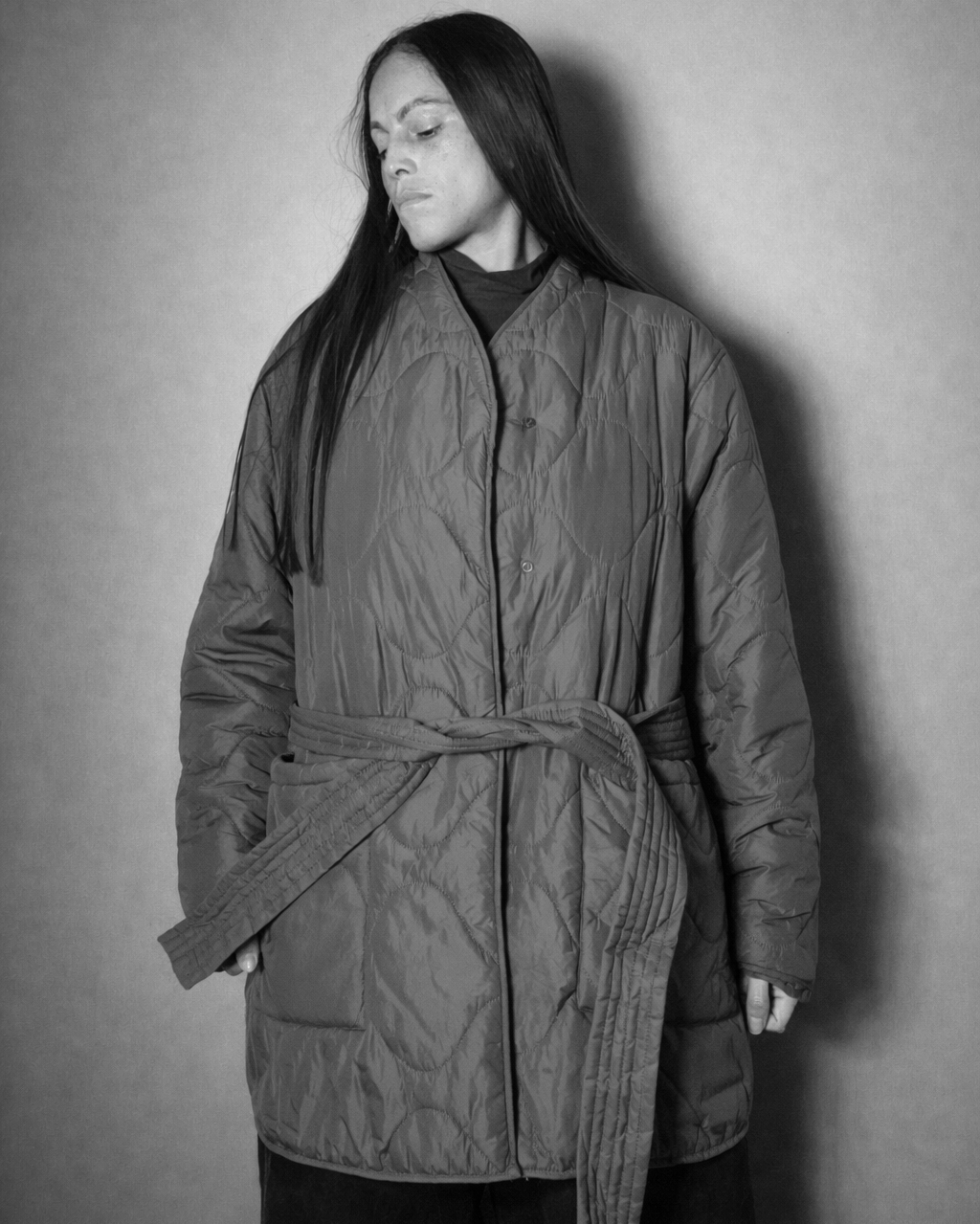 Olive Green Quilted Coat