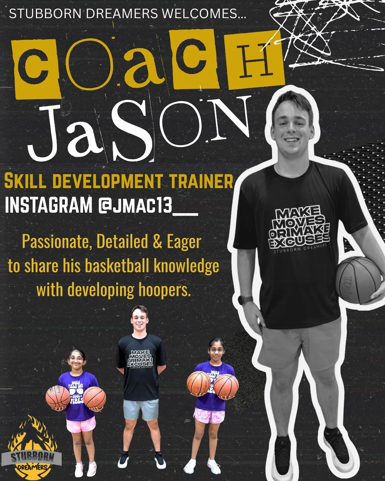 S/O to the new Stubborn Dreamer skill development trainer, Coach Jason!
He’s been working with the dreamers for a few weeks now, but had to make it IG Official 🥳
He’s passionate, detailed & eager to work with developing hoopers!