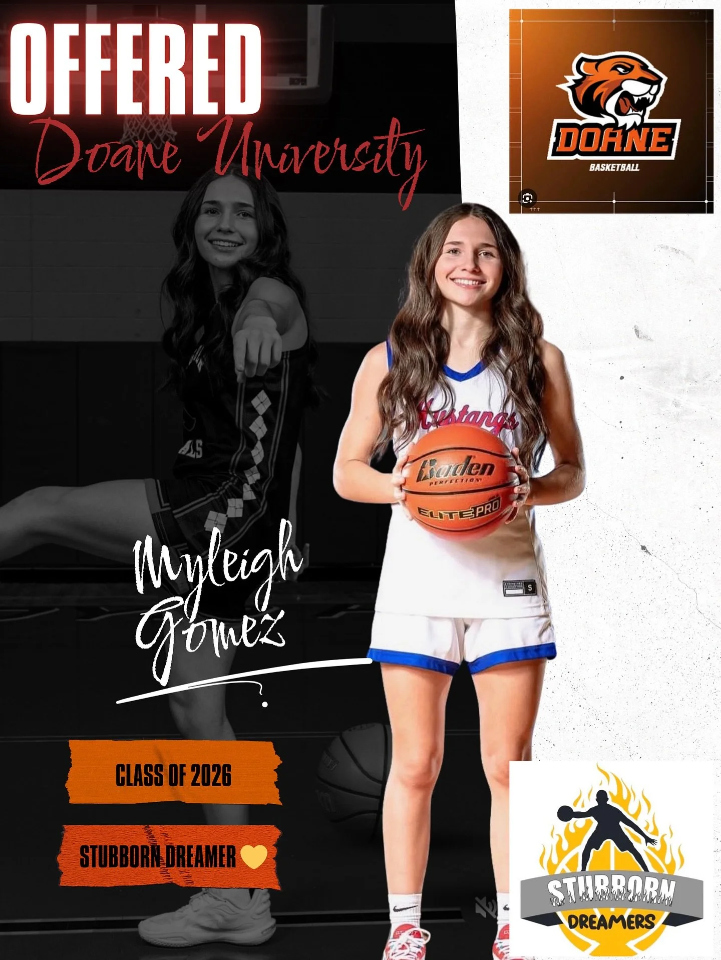 We are so incredibly proud of our own 2026 Myleigh Gomez @myleigh.gomez for earning two more offers this week! Always the hardest worker in the gym, always a leader. Consistent, skilled, smart. Definition of a Stubborn Dreamers. So proud of you, Myle