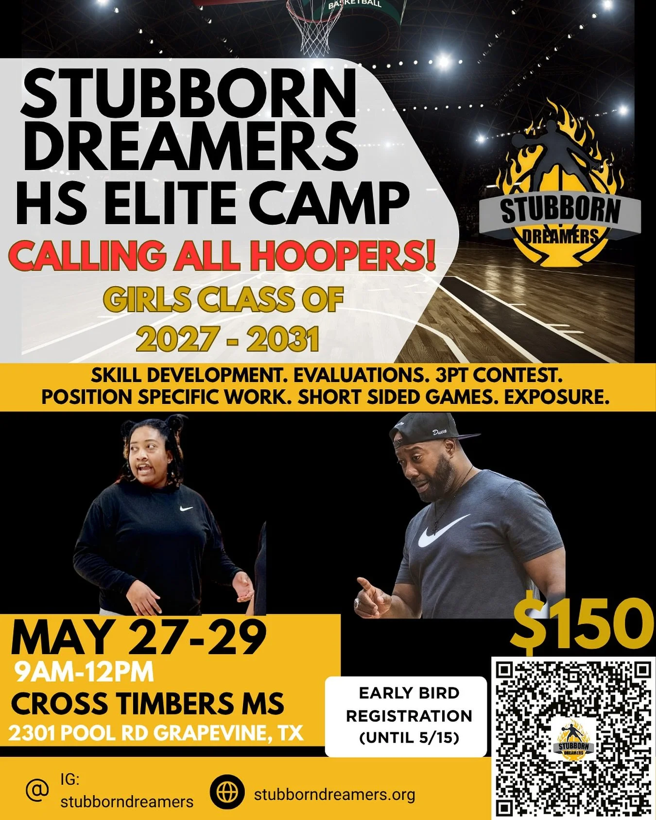 CALLING ALL HOOPERS‼️

We are BEYOND excited to present the details for the 1st ever Stubborn Dreamer HS Elite Camp‼️

This camp serves as an additional opportunity for players to showcase their skills in front of evaluators &amp; recruiters. There w