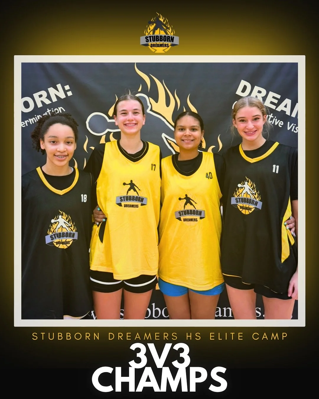 S/O to our Stubborn Dreamers HS Elite Camp 3v3 Champions‼️ Squad full of 2029s- played disciplined, team ball &amp; earned themselves the tournament title🫡 All four players had a great week showcasing their game!

#BeStubborn_SD